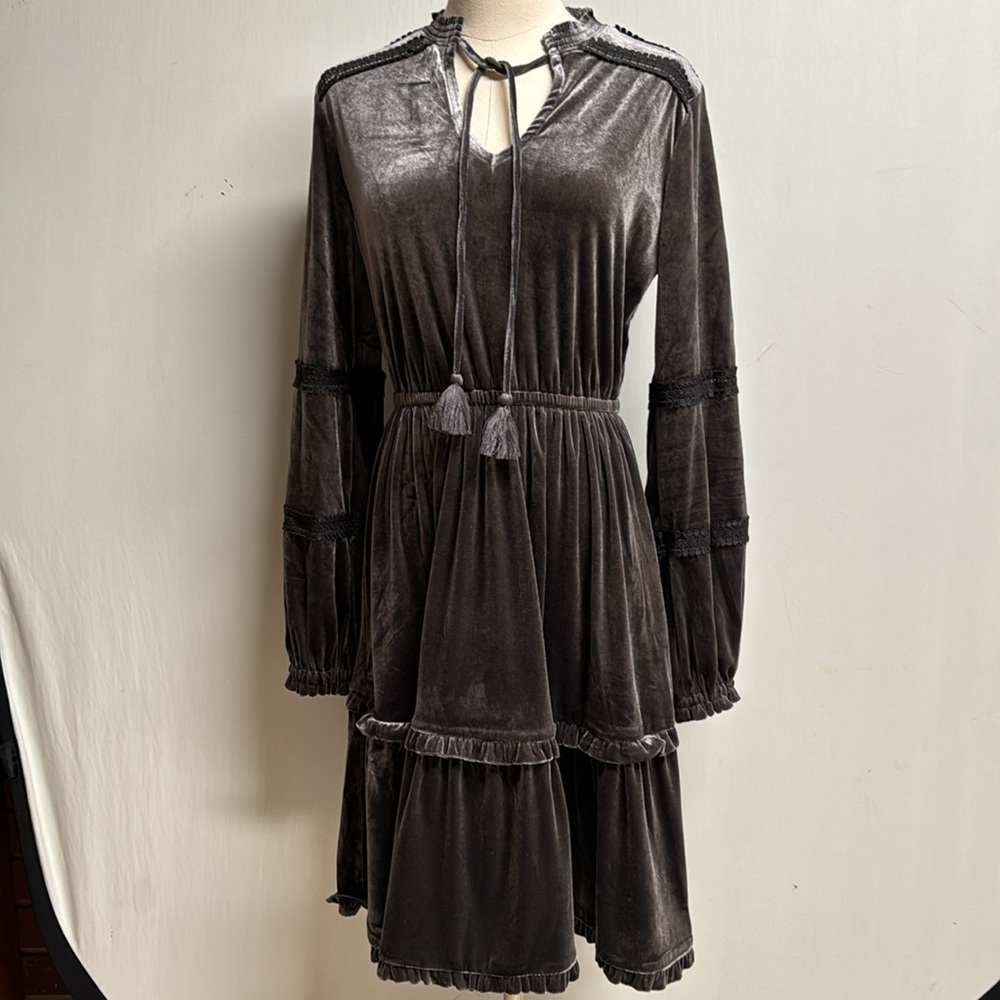 New Kate & Sam‎ Gray Velvet Dress Size Small